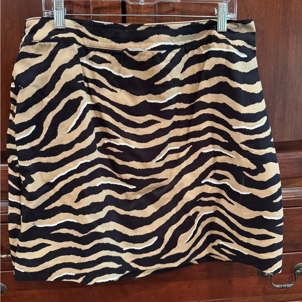 Talbots Black and Tan Zebra Pencil Skirt